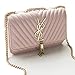 Produktbild 2018 Herbst neu Kette Umhängetasche Quaste Handtasche einfache Hülle Tasche eine Schulter Crossbody Tasche Mini quadratische Tasche (Pink, 20cm * 13cm * 7cm)