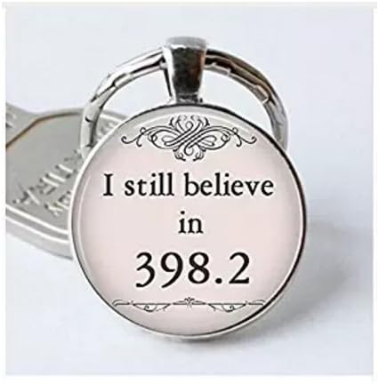 I Still Believe In 398.2 Pendant, Fairy Tale Jewelry Keyring Keychain Key Fob Librarian Gift