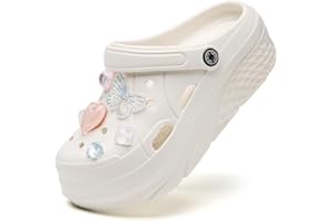 SECHRITE Platform Sabots pour Femme Tongs de Loisirs et vêtements de Sport Sabots de Sanitaire avec Charms Clogs de Wedge Tailles, 36-42 EU