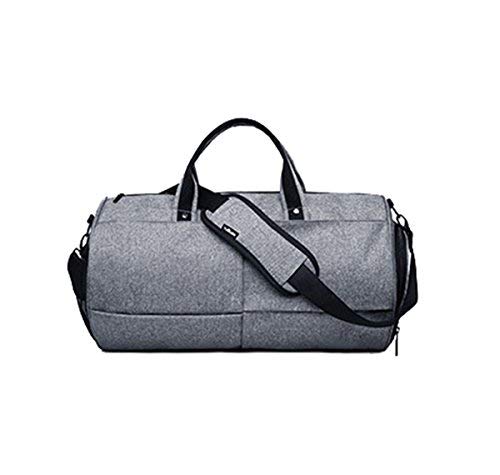Mioy Moda Hombre Gran Capacidad Bolsa de Deportes totalizadores Travel Duffle Vintage Bolsas de Viaje Impermeable Equipaje de Mano (Gris)