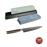 + KAI Kombinationsschleifstein AP-0305 mit 400/1000 Körnung für die perfekte Pflege ihrer japanischen Damastmesser+ Premium- Poliertuch