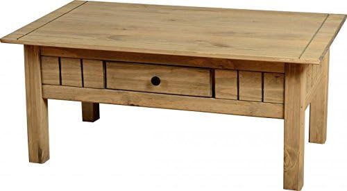 Panama Coffee Table 1 Drawer, Natural Oak Solid Rustic Living Room Furniture