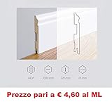 rodapie lacado blanco 12 cm Rodapiés de 12 cm de altura. M.Service Srl - Rodapiés de MDF de 12 cm de Altura, Color Blanco Lacado - Modelo LB3 - Medidas de la Barra 120 x 16 x 2000 mm - Precio de Barra Igual a 4,60 € por ml