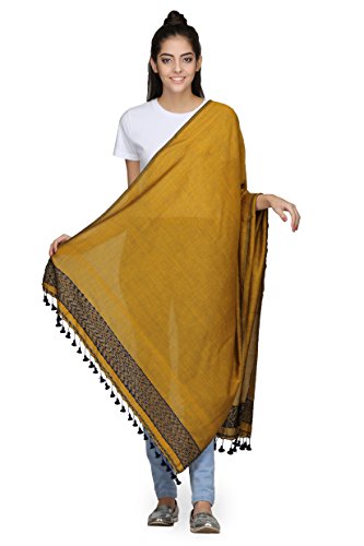 The Weave Traveller Handloom Hand Woven Solid Dupatta With Slub Work for Women's Girl's