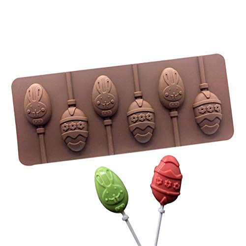 getherad Easter Egg Shape Lollipop Silicone Mold Chocolate Baking Molds Cake Decorating Tool for Cup Cake Decoration and Kids Birthday Parties