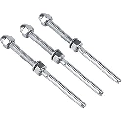 Fdit 10 Piezas de Extremo de Perno Tensor Roscado de 1/8 pulg de Acero Inoxidable para Sistema de Barandilla de Cable Socialme-EU