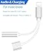 Produktbild Lightning Adapter Jack Audio + Ladegerät für iPhone 7/7 Plus / 8 / 8Plus X / 10 iPod iPad.Lightnig Kabel 3,5 mm Aux Kopfhörerbuchse Audio Anschluss Konverter und Ladeadapter 2 in 1 Lightnig bis 3.5 mm Zubehör Kopfhörer Kabel Musiksteuerung Splitter Metall Audio Jack Ohrhörer Adaptor für iPhone 7.Support iOS10.3 / iOS11 (Sliver)