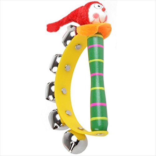 Vovotrade Baby-Regenbogen Musikinstrument -Spielzeug aus Holz Klingel-Ring Handbell Rattle - 3