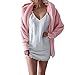 Produktbild Sannysis Damen Pullover Herbst Winter Elegant Plüschmantel Kapuzen-Flauschiger Mantel Winterjacke Cardigan Mantel Outwear Pullover