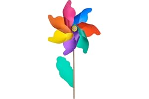 wisoolkic Mulino a vento Giardino Parco Paesaggio Prato Girandola a vento Mestiere colorato incompiuto, 32 cm colorato