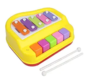 D.k 11 2 in 1 Xylophone and Piano Toy with Colorful Keys for Toddlers and Kids / Musical Instrument / Girl. Boys / 2 3 + Year
