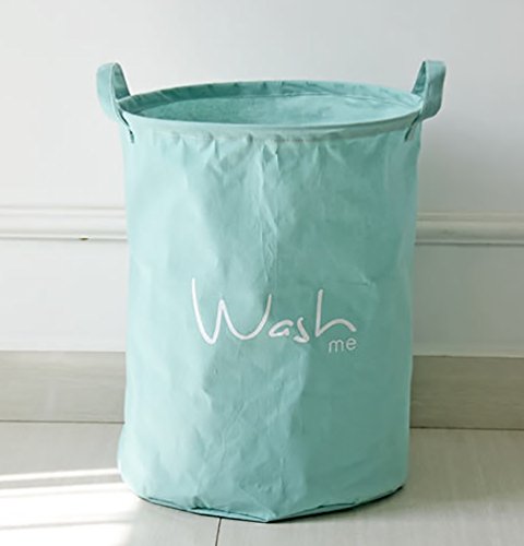 YOUJIA Groß Wasserdichter Wäschesack Wäschetruhe für Schmutzwäsche, Wäschebox aus Stoff Wäschebehälter Wäschetonne Wäschekörbe Aufbewahrungsboxen für Kinder Spielzeug Grün - 2