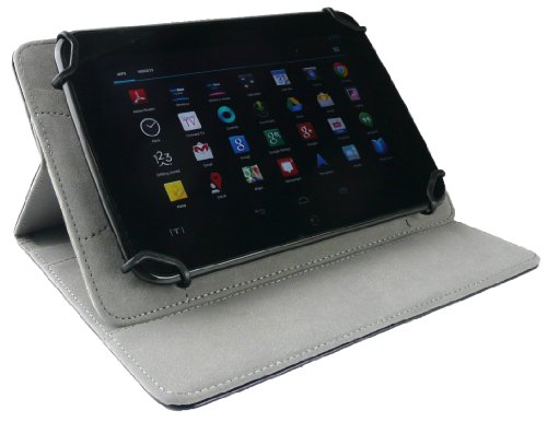 Emartbuy® Trekstor SurfTab Wintron 7.0 Windows Tablet 7 Zoll Universalbereich Schwarz Multi Winkel Folio Executive Case Cover Wallet Hülle Schutzhülle mit Kartensteckplätze + Schwarz Eingabestift - 7