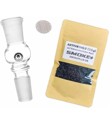 Black Leaf Bong Kopf Aus Borosilikatglas - 10 Mm Steckkopf Konisch Mit Rollstopp