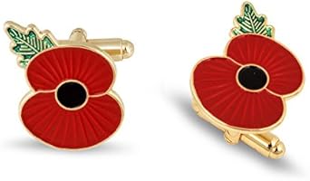 The Royal British Legion Ridge Poppy Cufflinks