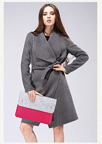 YESSBON 13,3 Zoll Macbook Air/Pro Retina Schönem Filz Sleeve Filztasche Hülle Ultrabook Laptop Tasche Notebook-Taschen Speziell für 13,3 Apple Macbook Pro Retina und Macbook Air Zoll Entworfen ( Grau Rose Rot ) - 7
