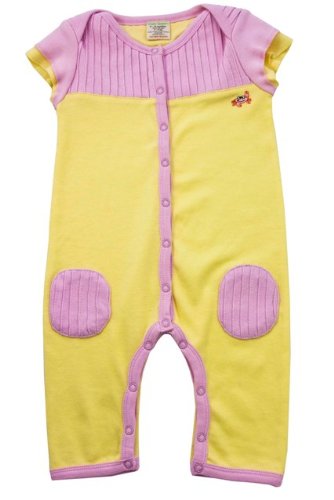 Green Nippers Polly Pintuck Organic Baby Girl's Baby Grow Honey & Rose 0-3 Months
