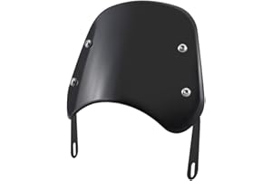 Wooauto Windschutzscheibe für Motorräder, Motorrad Windschutzscheibenschutz Universal-Scheinwerfer Motorrad Windschild Spoiler für 5-7 Zoll runde Scheinwerfer,Schwarz