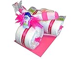 Babygeschenk Windeltorte Mädchen Geschenk zur Taufe Geburt Kinderparty Dreirad