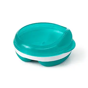 OXO Tot Divided Feeding Dish with Removable Ring and Storage Lid, Teal