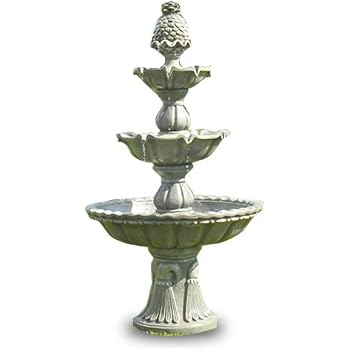 stone garden water fountain, 5 ft 9 inch, 3 tiered fountainself