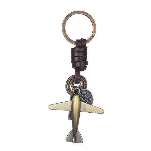Yunt Portachiavi, Portachiavi con ali di corda vintage in vacchetta, aeroplano, portachiavi gufo.