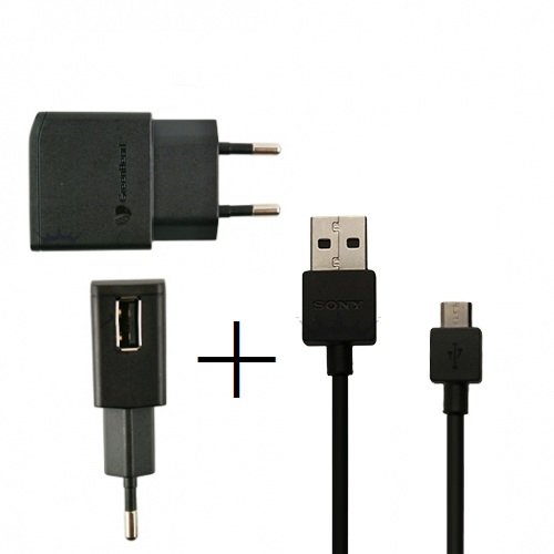 Original Sony Ericsson Ladekabel Schwarz fÃ¼r Sony Xperia XA EP800 + EC801 Netzteil LadegerÃ¤t AufladegerÃ¤t MicroUSB Aufladekabel Charger + gratis Bildschirm Reinigungspad