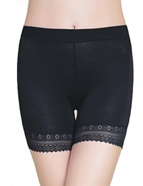 Damen Langbeinschlüpfer, Unterhose mit Tunnelzug und längerem Bein Damen Panties Hipsters mit Spitze für Sommer...