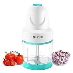 Candes Chopper 250-Watt Electric Chopper with Double Blade (White & Green)