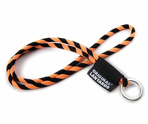 Preisvergleich Produktbild Original Lanyards® LEIS LABEL Schlüsselband, Schlüsselanhänger - schwarz / orange
