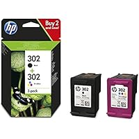 HP 302 Multipack Original Druckerpatronen (für HP Deskjet 1110, 2130, 3630, HP OfficeJet 3830, 4650, 5230, HP ENVY 4520) schwarz