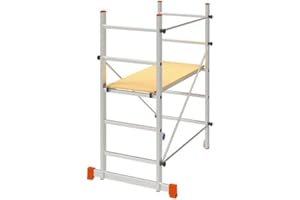 Echafaudage Aluminium 120Kg Hauteur 2.85m Plateau 110 x 40 cm BRIXO Multi-usages