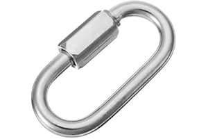 Constrabo | 1x Maillon Rapide en acier inoxydable AISI 316 (V4A) 8 mm Ø | D Forme Mousqueton avec une capacité de charge de 1150kg | Quick Link, Maillons de Chaîne, Connecteur Rapide, Keychain Buckle