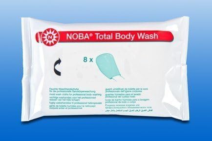 Noba Total Body Wash Moist Once mittens without alcohol - Yellow, 24 Packungen (192 Tücher)
