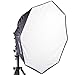 Produktbild Quenox Softbox achteckig 70 cm Easy-Fold mit Lampenfassung E27 150 Watt zum Aufbau einer Fotolampe Studioleuchte Octagonal Oktagonal