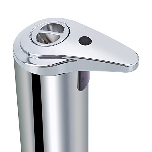 Automatische Seifenspender mit Infrarot Sensor, Calar 280 ML Edelstahl Hands Free Touchless Dispenser Sensor Shampoo Seife Flüssig Spender für Küche Badezimmer Büro Hotel Countertops, Silber (Silber) - 4