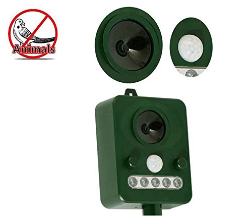 Ruichenxi Ultraschall Vogelabwehr Solar Tiervertreiber, Hundeschreck, Katzenschreck, Marderschreck Tierabwehr Mit PIR Sensor für Outdoor Farm Garten Abschreckung Frequenz einstellbar - 6