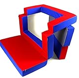 Spielsofa 4in1 Kindersofa Spielmatraze für das Kinderzimmer Spielpolster Softsofa blau/rot Puzzle Kinderzimmersofa Spieltisch Kindermöbel - 7