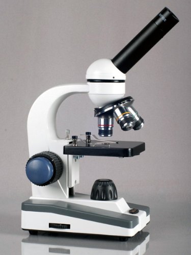 AmScope M150C-SP14-CLS-50P100S 40X-1000X Portable Student Microscope with Extensive Slide Preparation Kit