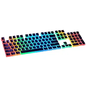 Havit Keycaps 60 87 104 Double Shot Backlit PBT Pudding Keycap Set with Puller for DIY Cherry MX RGB Mechanical Keyboard (Black)