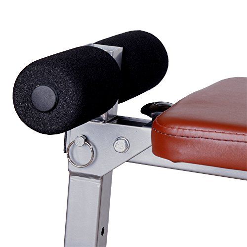 ScSPORTS Hantelbank klappbar, Trainingsbank verstellbar, Sit-Up Bank mit Beinfixierung, rot - 4