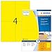Price comparison product image HERMA 4396 105x148mm Laser Paper Rectangular Coloured Labels - Matte Yellow (400 Labels, 4 per Sheet)