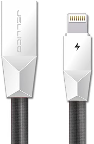 iPhone Charger Cable - Ultra High Speed Sync and Charge Flat Lightning Cable with LED Light Indicator for iPhone X, 8 / 8 Plus, 7 / 7 Plus, 6/ 6 Plus/ 6s, iPad Air 2, iPad Pro and More - 3ft (Black)