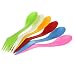 Produktbild HCFKJ 6x Löffel Gabel Messer Camping Wandern Utensilien Spork Combo Travel Besteck