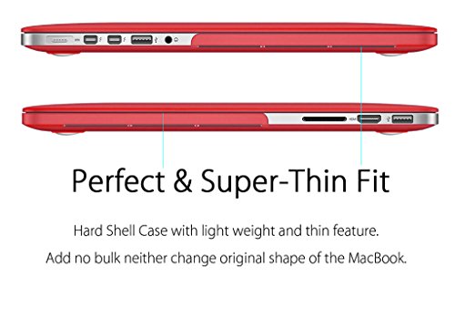 Ueswill Schutzhülle für MacBook, glatte und weiche Hartschale, inklusive Mikrofasertuch rot MacBook Pro 15″ with Retina Display - 5