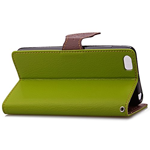Xiaomi Mi 5 Funda  Free Gifts Multifunctional Data Line SongNi   TPU Leather Wallet Funda Leaf shape Magnetic Closure Card Slot Wallet Stand Flip leather Funda for Xiaomi Mi 5-Green