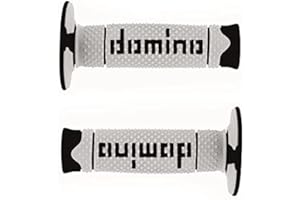 PRORACER Manopole in gomma per manubri di moto da Cross, Pitbike, Enduro, Trial, MX, Freeride (bianco-nero)