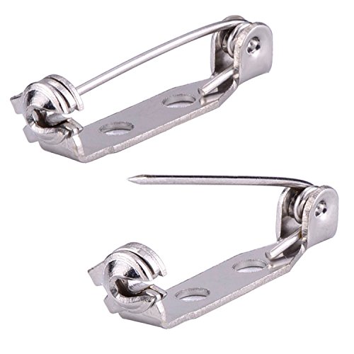 Mudder 100 Stück Silber Ton Pin Brosche Broschennadeln Sicherheitsnadeln Namensschild, 3/ 4 Zoll - 3