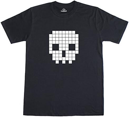 Retro Pixel Skull 8 Bit Era Geek Men's T Shirt XXL