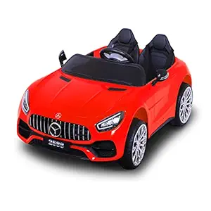 GettBoles 2588 Battery Operated Kids Driving Car with Music, Led Lights, Bluetooth Remote- Electric Rechargeable Ride on Car for 1 to 7 Years Kid (Red)